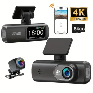 4K Ultra HD Dash Cam with Front & Rear Cameras