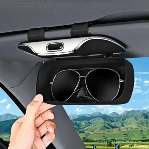 Portable Car Glasses Holder with Button Switch