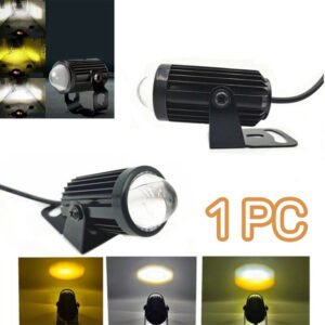 1 Pc HJG 40W Mini Projector Driving Fog Lights With Free Switch Dual Color With Devil Eye Function For All Bikes, Cars – Jeep