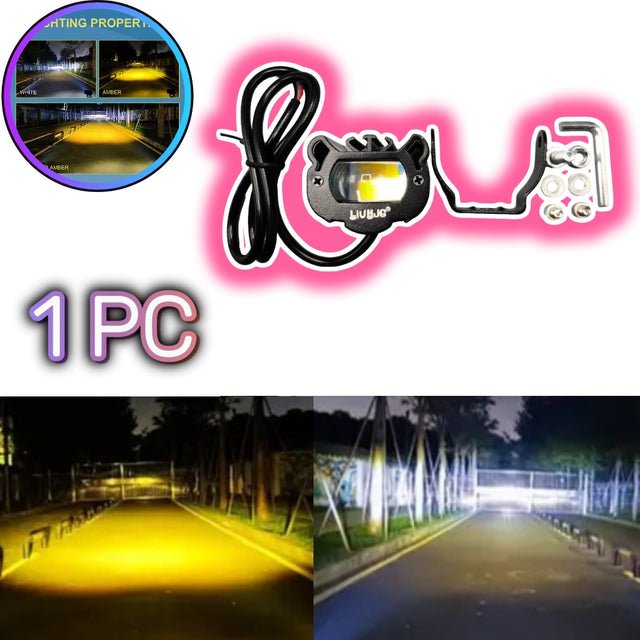 1 Pc HJG Single Smd Evil Eye Style Fog Light With Dual Color And Devil Eye Function