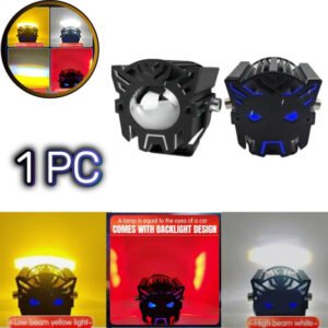 1 Pc HJG Transformer Style Fog Light With Dual Color And Devil Eye Function 1 Pc HJG Transformer Style Fog Light With Dual Color And Devil Eye Function