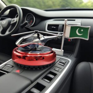 1 Pc Universal Car Solar Helicopter With Pakistan Flag And Air Freshener Refill