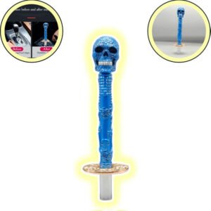 Universal Long Sword Skull Katana Handle Gear Shift Knob Manual Transmission Shifter Lever Stick(Blue)
