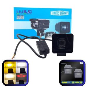 1 Pc HJG 80W Screwless LED Pod Light in Dual Color With Devil Eye Function