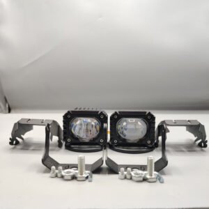 2 Pcs Set Economy Series Wide Lens Spotlight Headlight 9D Lens Yellow – White Beam Fog Lights