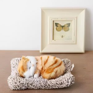 1 Pc Universal Dashboard Car Sleeping Cat On Carpet Sillicone (Brown)