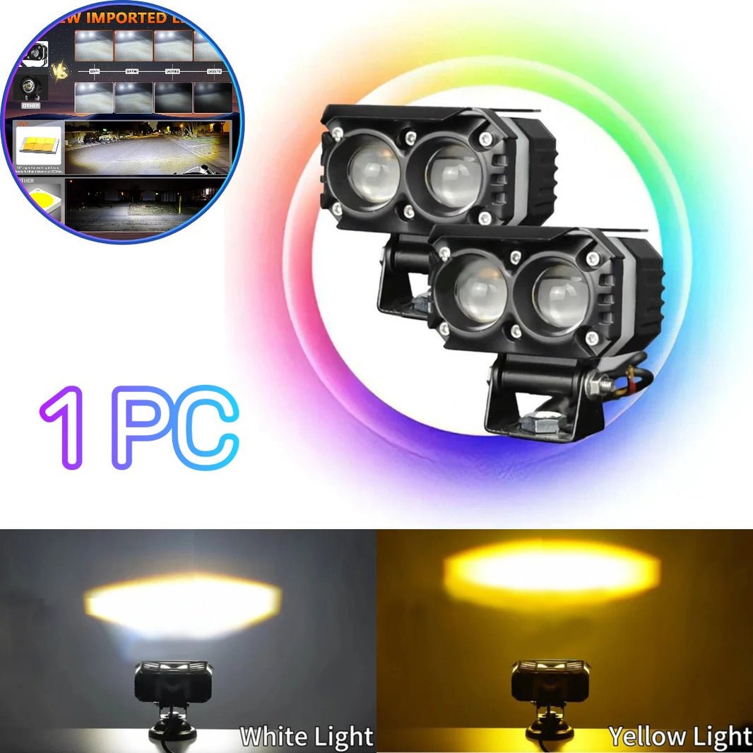 1 Pc Universal HJG 2 SMD Fog Light Dual Color With RGB Function in Metal Body