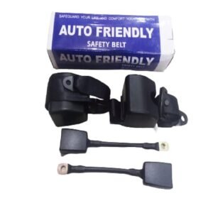 Universal Auto Friendly Car Seat Belt Complete Black – Pair