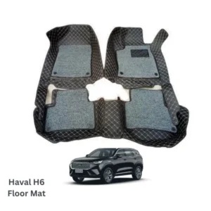 Haval H6 9D Floor Mats Black With Grass Model 2021-2024