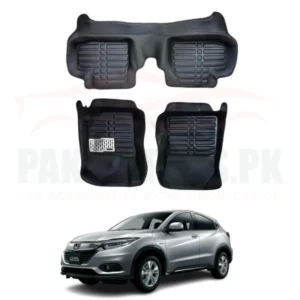 Honda Vezel 5D Custom Floor Mat Black 3 Pcs – Model 2013-2021