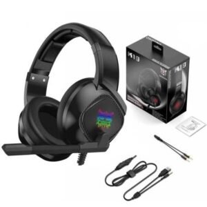 Onikuma K19 RGB Wired Stereo Gaming Headset True Noise Cancellation, Usb+3.5mm Audio Plug for PS4/pc/Xbox One Controller/laptop