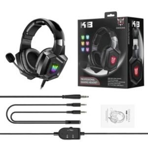 Onikuma K8 RGB Gaming Headphone Over-ear Headset With Microphone Volume Control Headphones RGB LED Lights