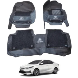Toyota Corolla 10D Floor Mats Black With Logo – Model 2014-2021