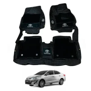 Toyota Yaris 10D Floor Mats Black With Grass – Model 2020-2023 Toyota Yaris 10D Floor Mats Black With Grass – Model 2020-2023