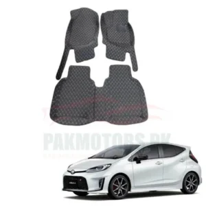 Toyota Aqua 7D Floor Mats Black 3 Pcs – Model 2012-2018