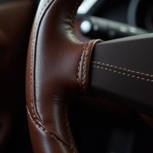 Hand-Stitched Leather Steering Wheel Cover