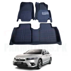 Honda Civic 5D Custom Floor Mat Black 3 Pcs – Model 2022-2023